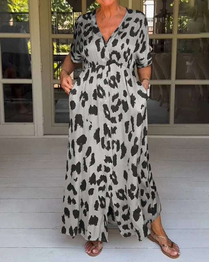 Helga – Robe Maxi Imprimé Léopard