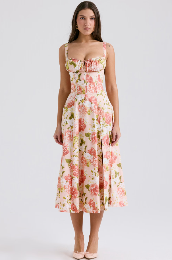 Aurora – Robe Midi Corset Lacée