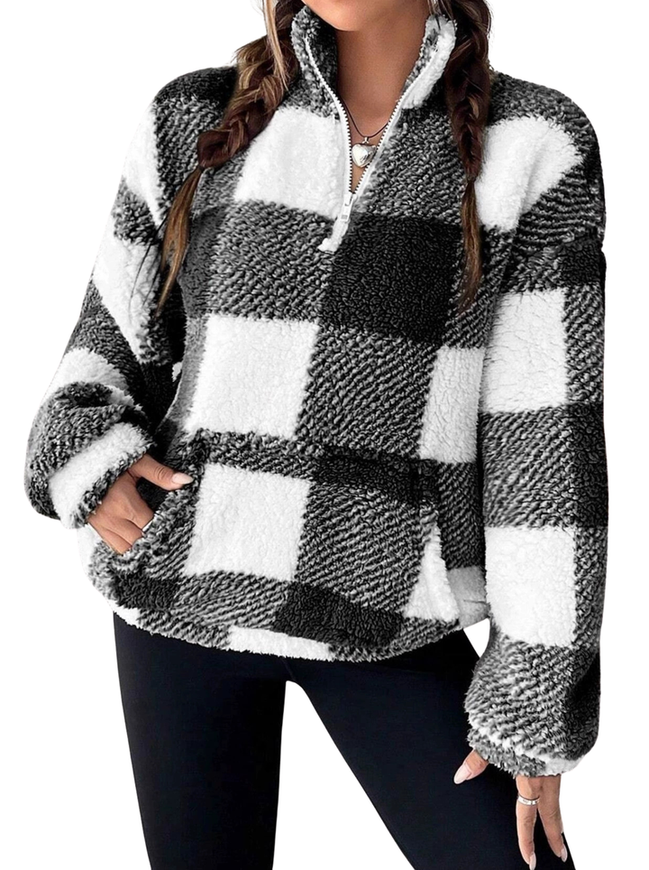 Hillie™ – Pull Half-Zip Carreaux