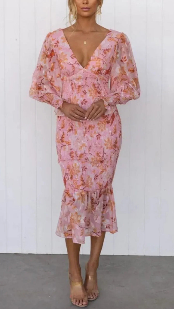 Miley – Robe Midi Imprimé Fleurs