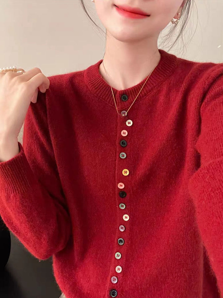 Beatrice – Cardigan Boutonné Col Rond