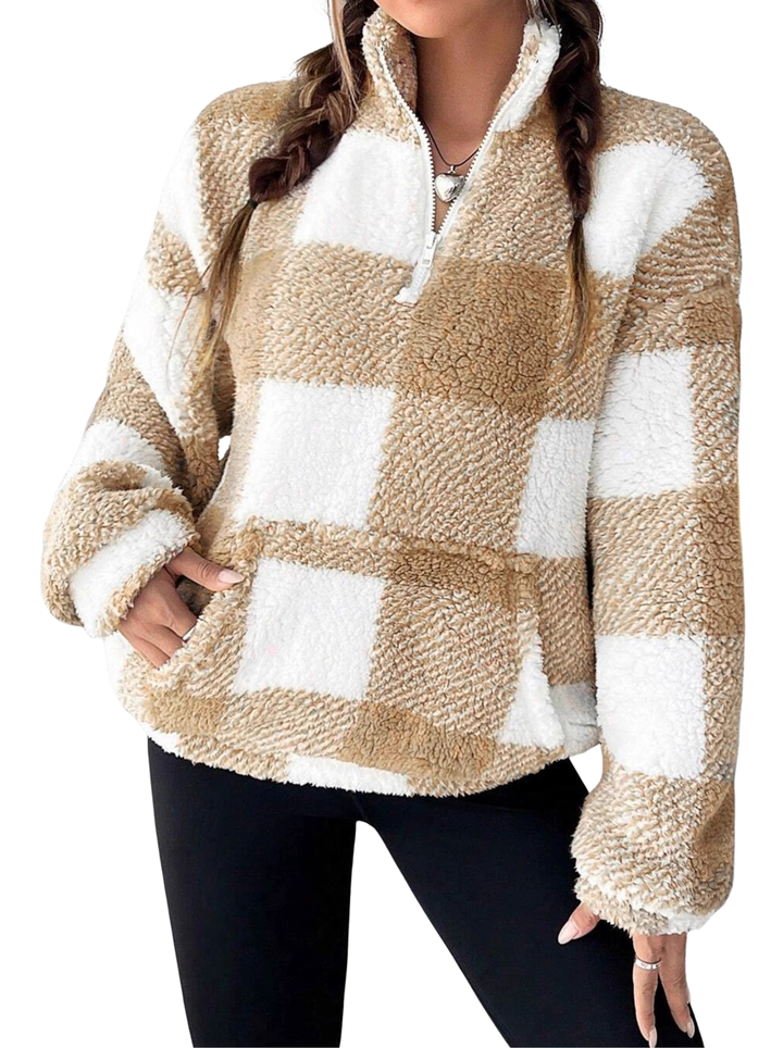 Hillie™ – Pull Half-Zip Carreaux