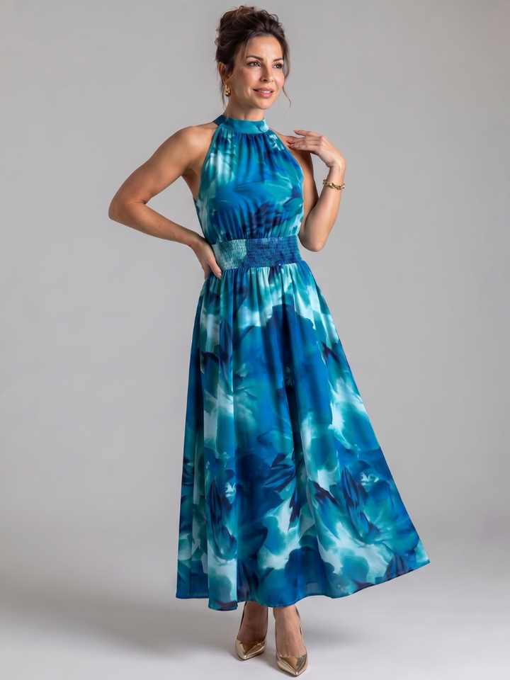 Olivia – Robe Midi Imprimé Abstrait