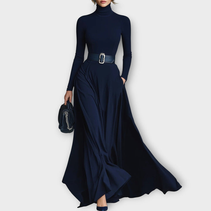 Celina – Robe Col Montant