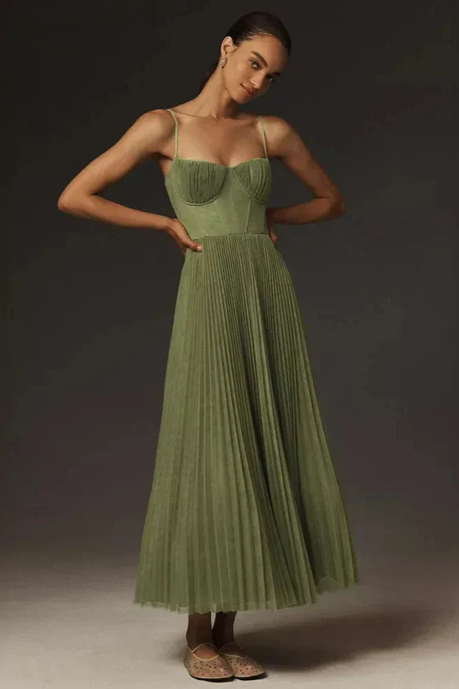 Isabella – Robe Midi Tulle Plissé