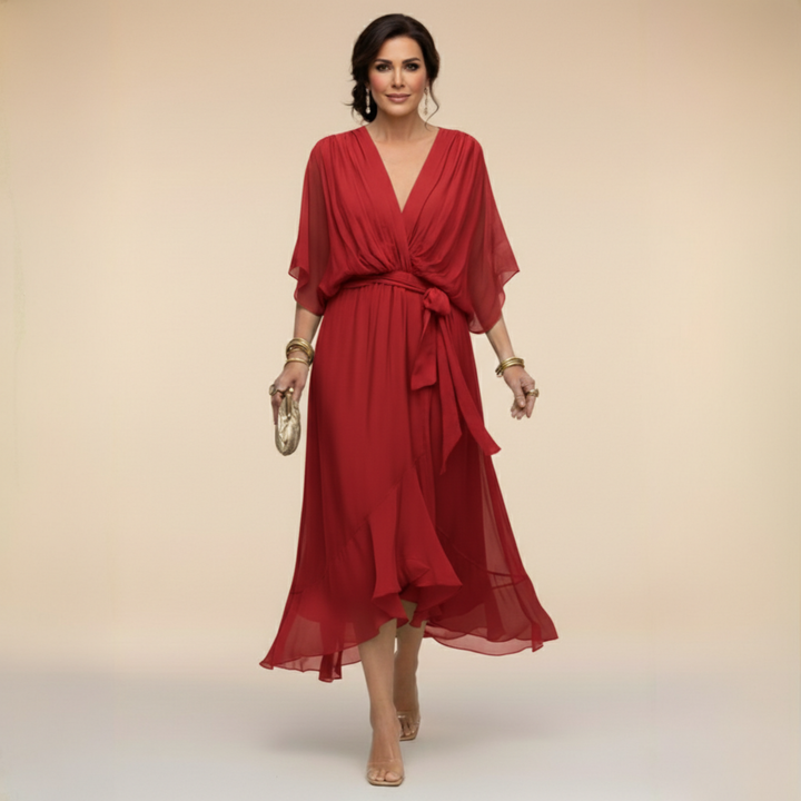 Monica – Robe Chiffon Col V