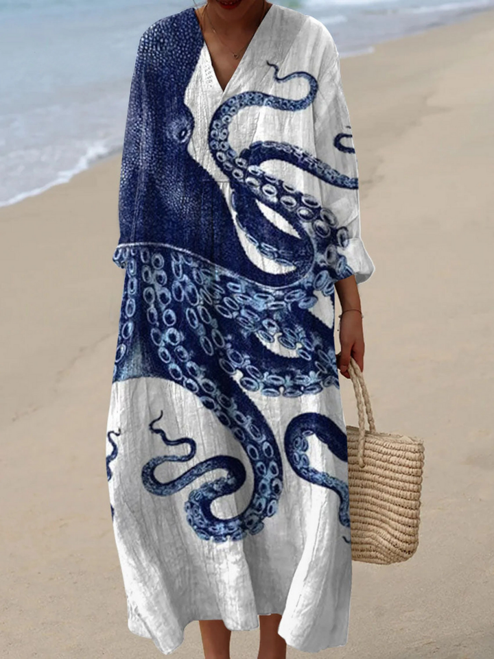 Robe Casual Imprimé Pieuvre