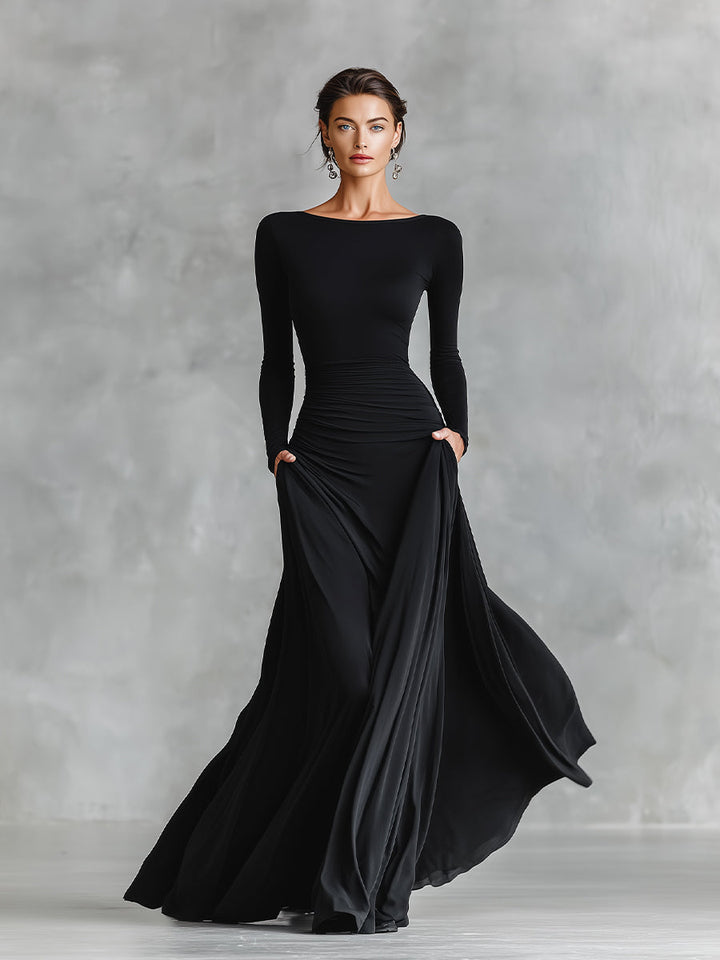 Rubi – Robe Maxi Noire Élégante
