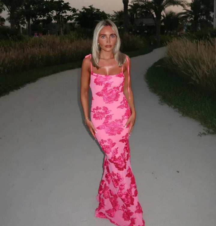Lily – Robe Maxi Florale Bretelles Réglables