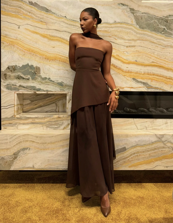 Aylin – Robe Maxi Chiffon Bustier