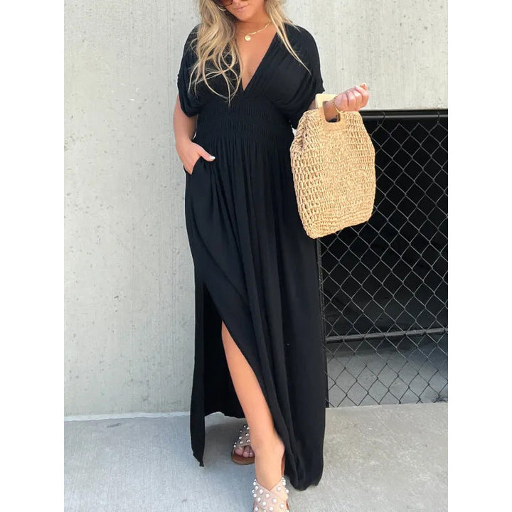 Gisella – Robe Maxi Col V Fendue