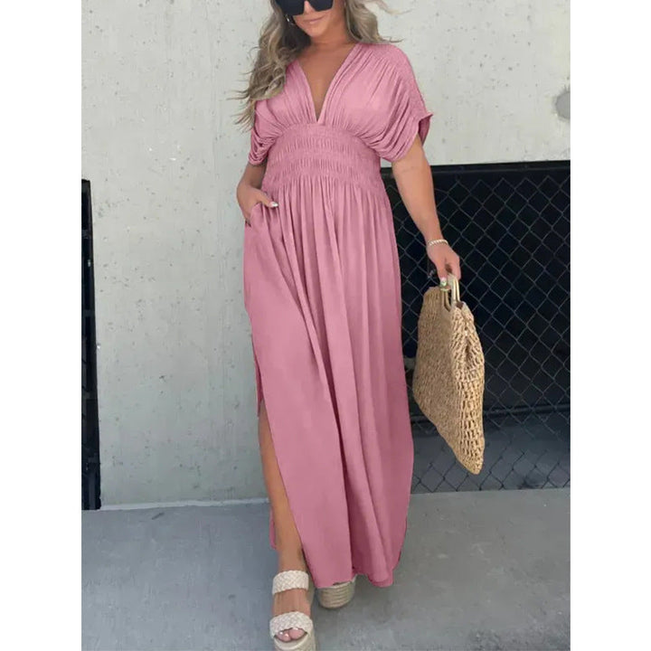 Gisella – Robe Maxi Col V Fendue