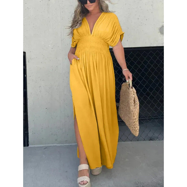 Gisella – Robe Maxi Col V Fendue
