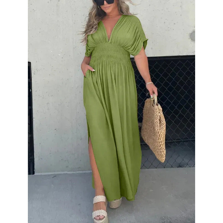 Gisella – Robe Maxi Col V Fendue