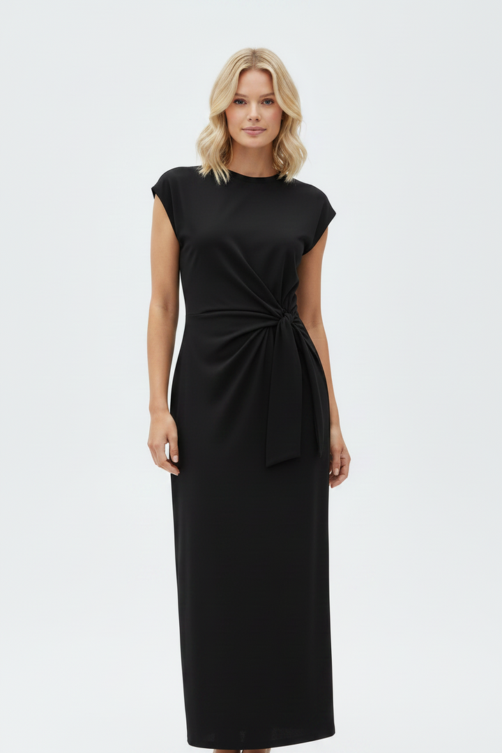 Scarlette – Robe Rayée Ceinturée Moulante