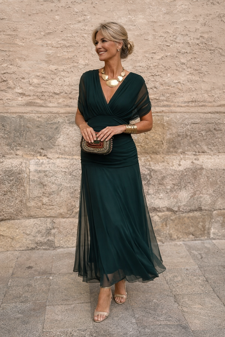 Robe Maxi de Soirée Col Cœur