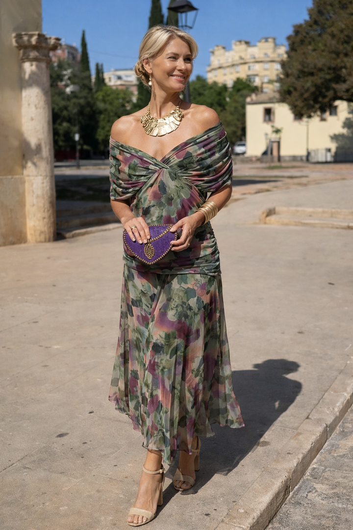 Robe Maxi de Soirée Col Cœur