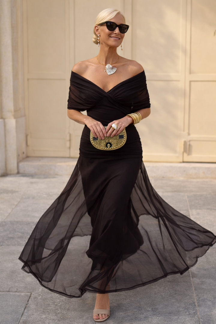 Robe Maxi de Soirée Col Cœur