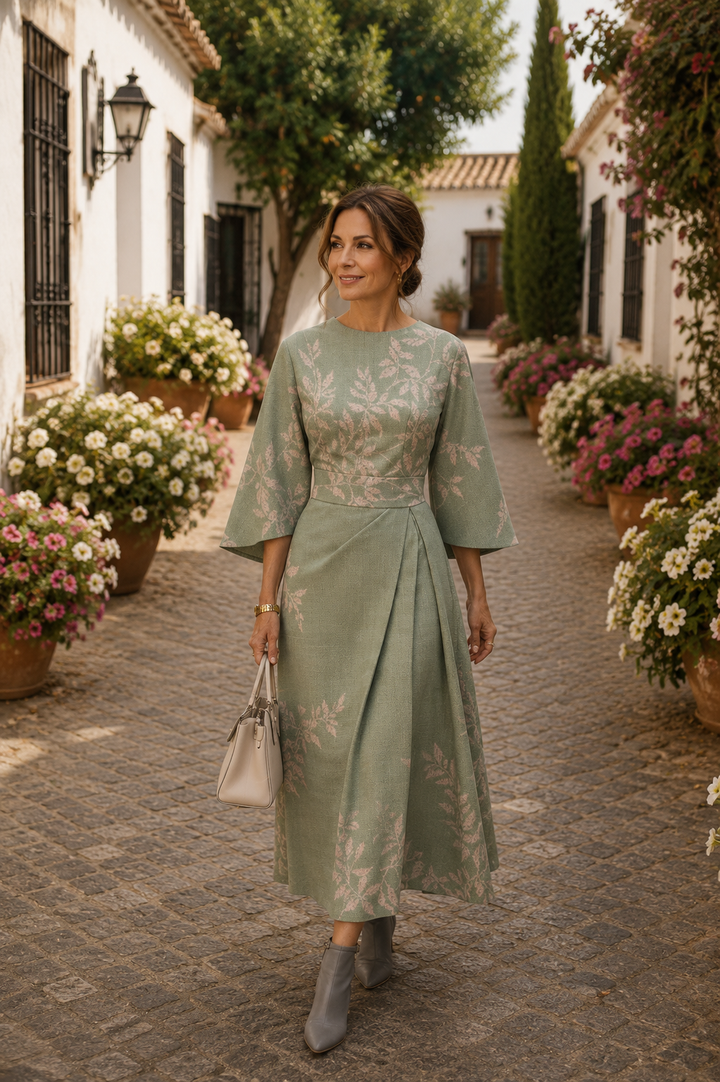 Celeste – Robe Midi Florale Élégante