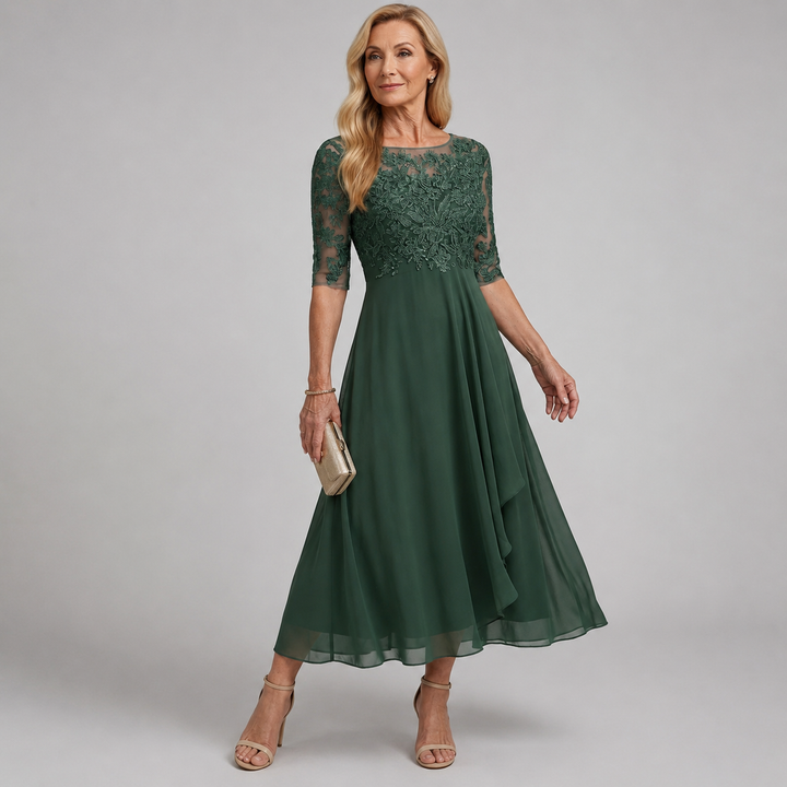 Zaria – Robe Midi Dentelle Élégante