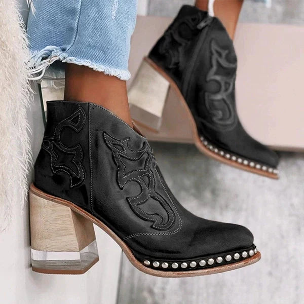 Sue™ – Bottes Cuir Brodées