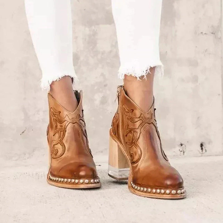 Sue™ – Bottes Cuir Brodées