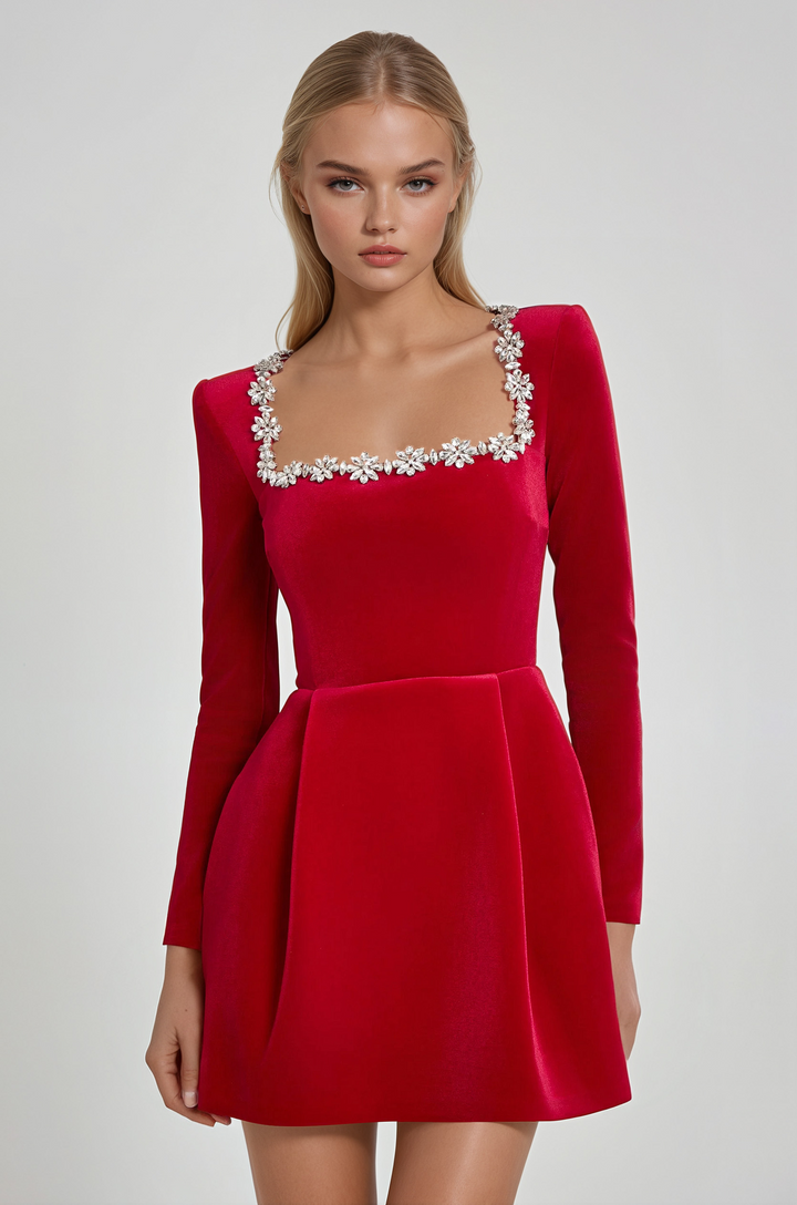 Tazari™ – Mini Robe Col Orné
