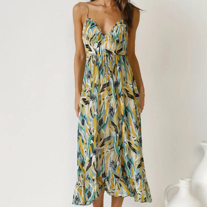 Clara – Robe Maxi Imprimée Élégante