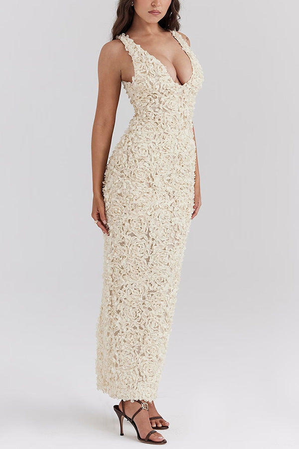 Lyra – Robe Maxi Florale Dos Nu
