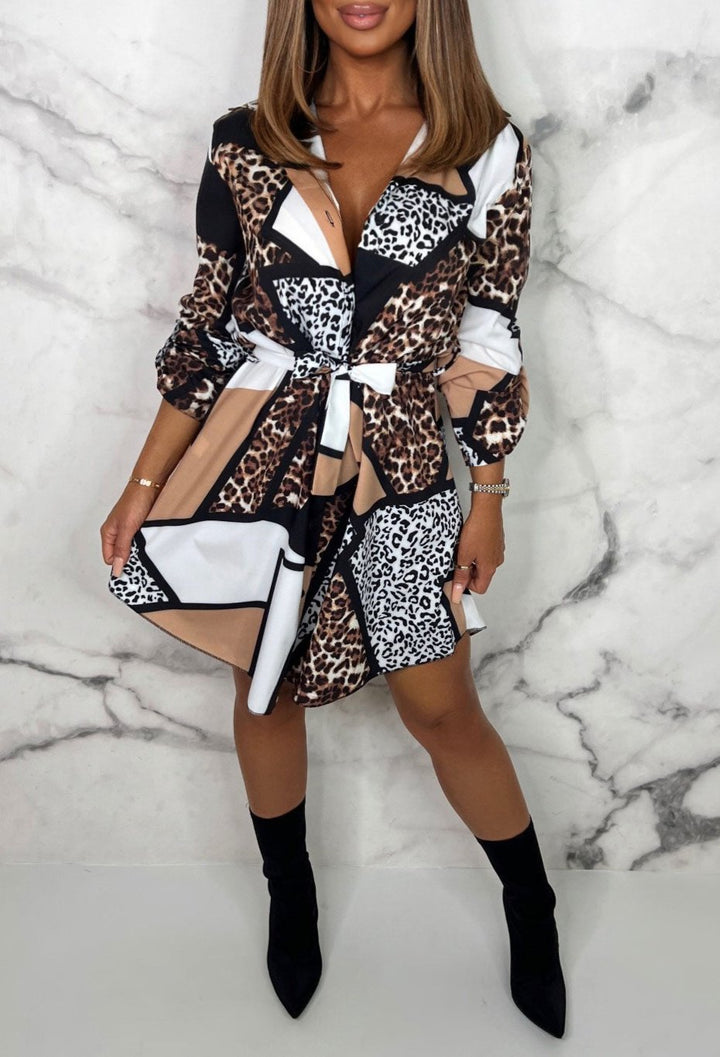 Christel – Mini Robe Chemise Imprimé Animal