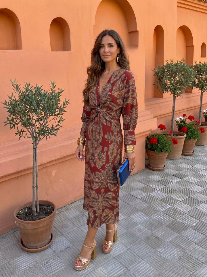 Silvia™ – Robe Midi Imprimée