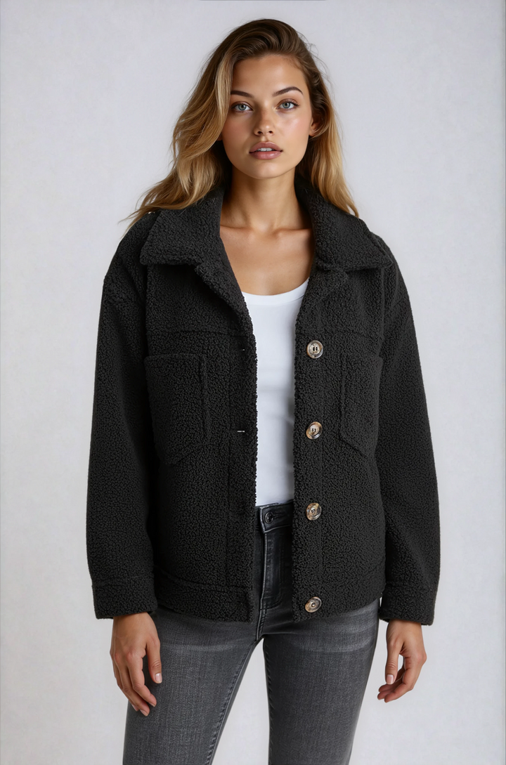 Vespera – Veste Teddy Boutonnée