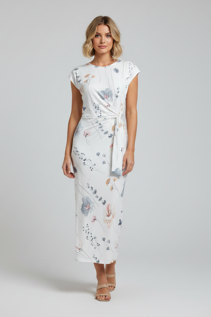 Scarlette – Robe Rayée Ceinturée Moulante