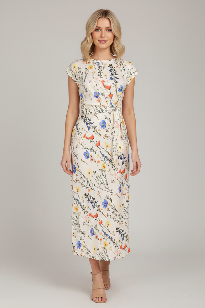 Scarlette – Robe Rayée Ceinturée Moulante