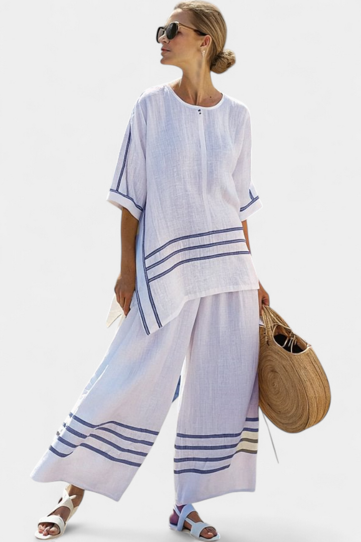 Wynric – Top Asymétrique Rayé & Pantalon