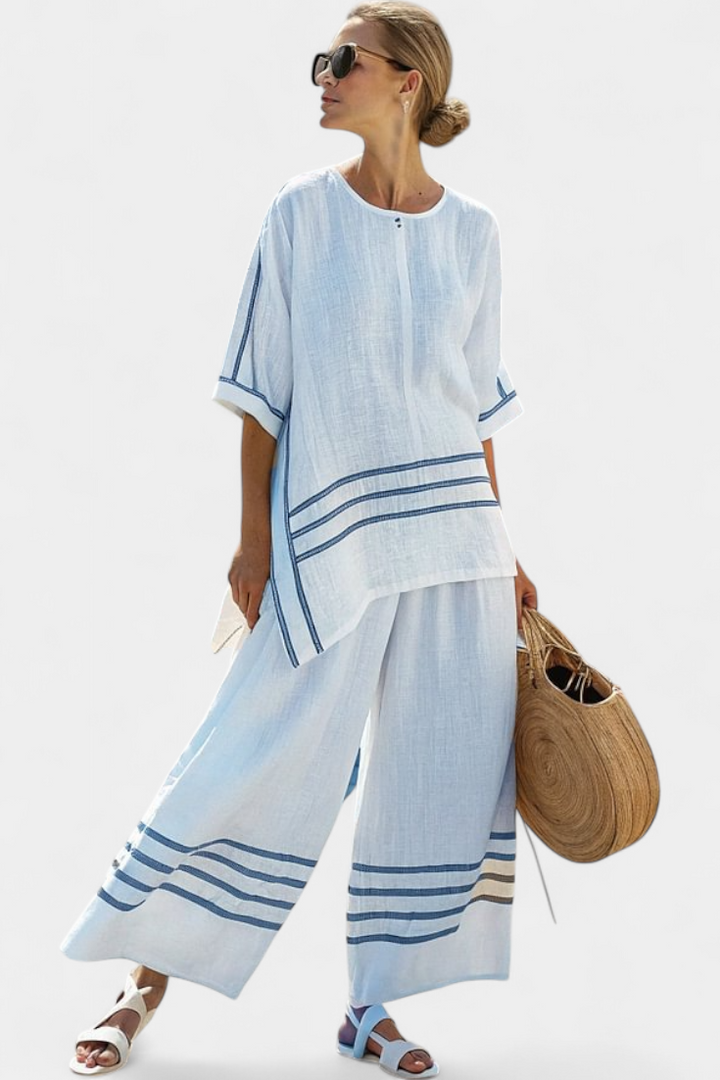 Wynric – Top Asymétrique Rayé & Pantalon