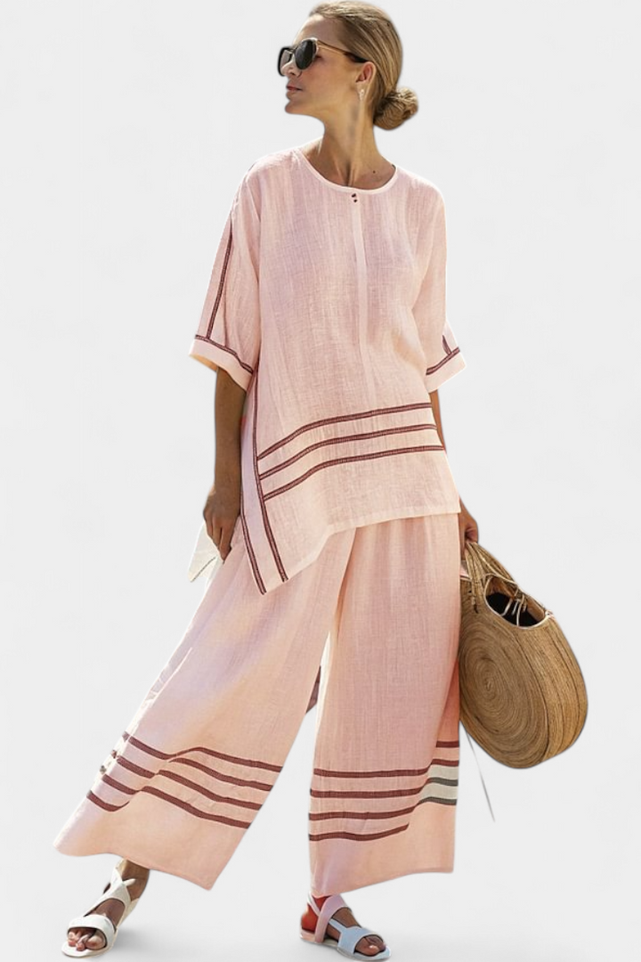 Wynric – Top Asymétrique Rayé & Pantalon