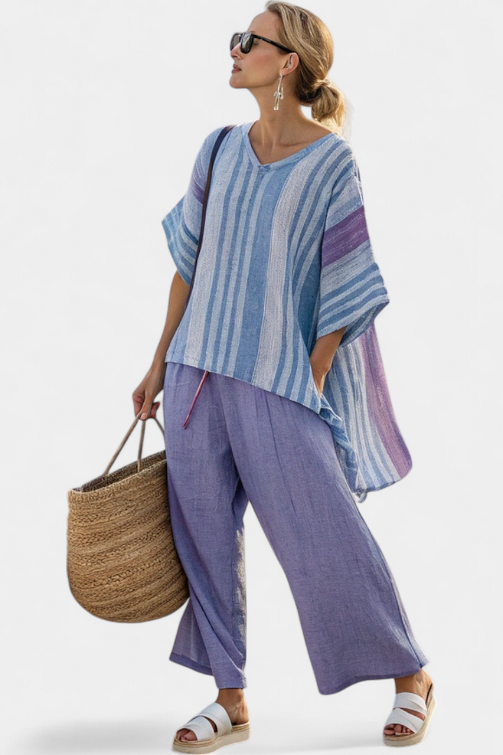 Zellora – Top Lavande & Pantalon Lin