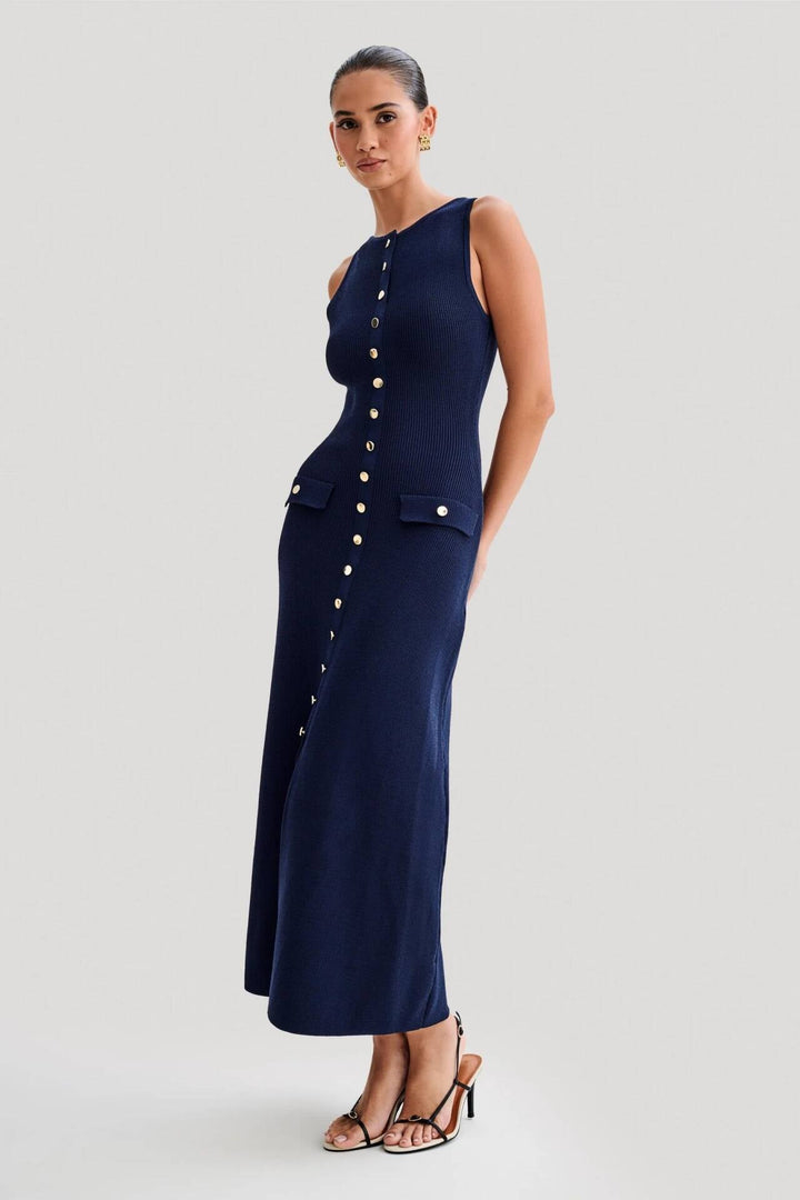 Fiona – Robe Maxi Tricotée Sans Manches