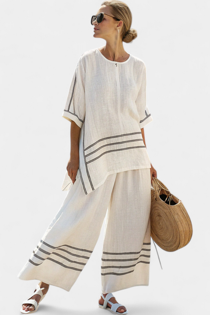 Wynric – Top Asymétrique Rayé & Pantalon