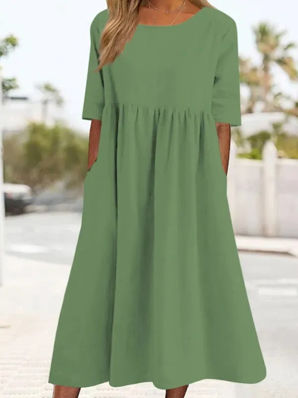 Sophie – Robe Midi Lin & Coton