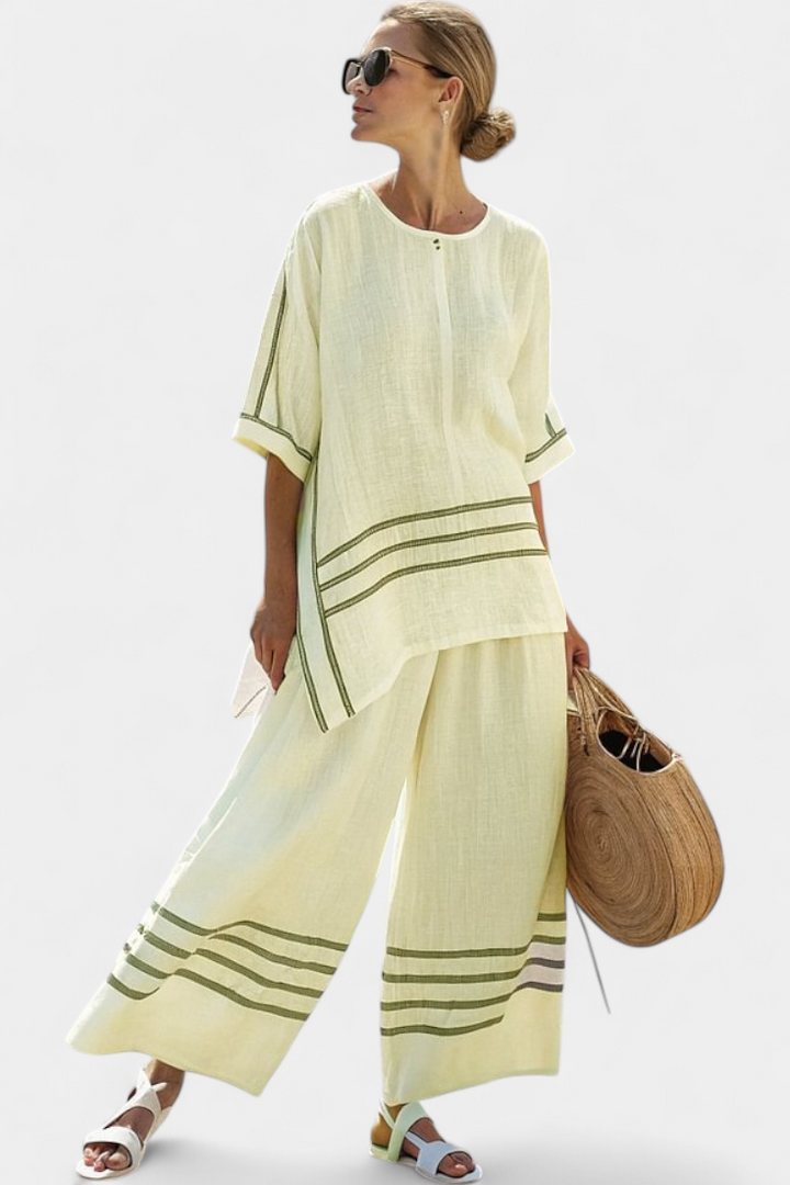 Wynric – Top Asymétrique Rayé & Pantalon