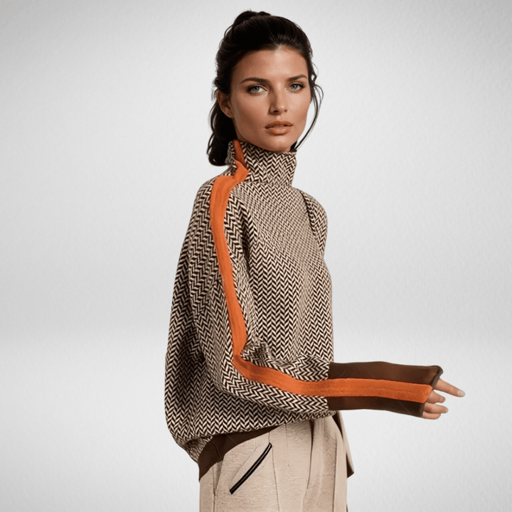 Helena – Pull Rayures Contrastées