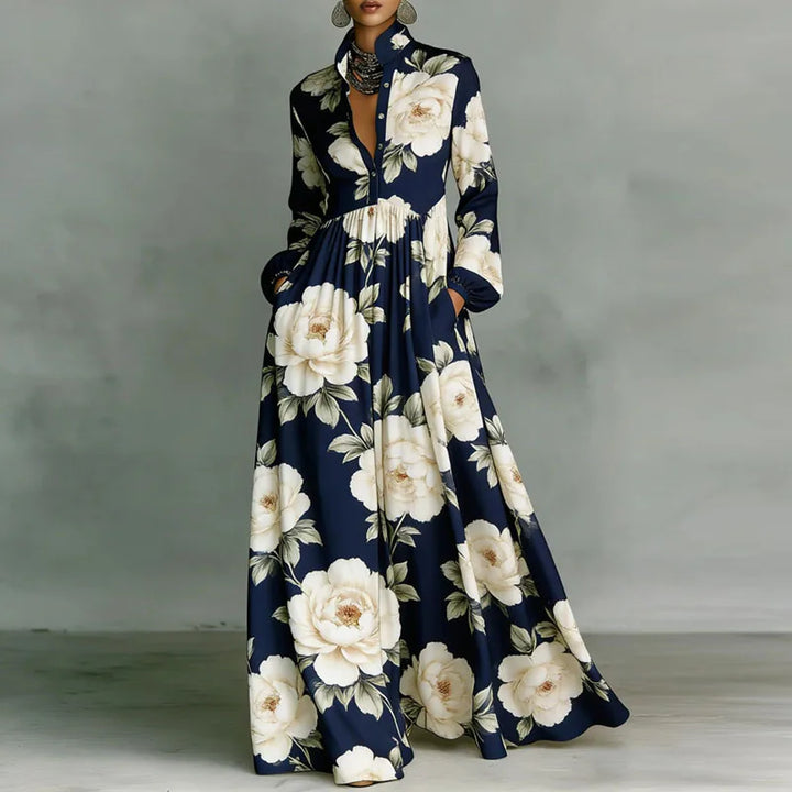 Lanna – Robe Maxi Florale Boutonnée