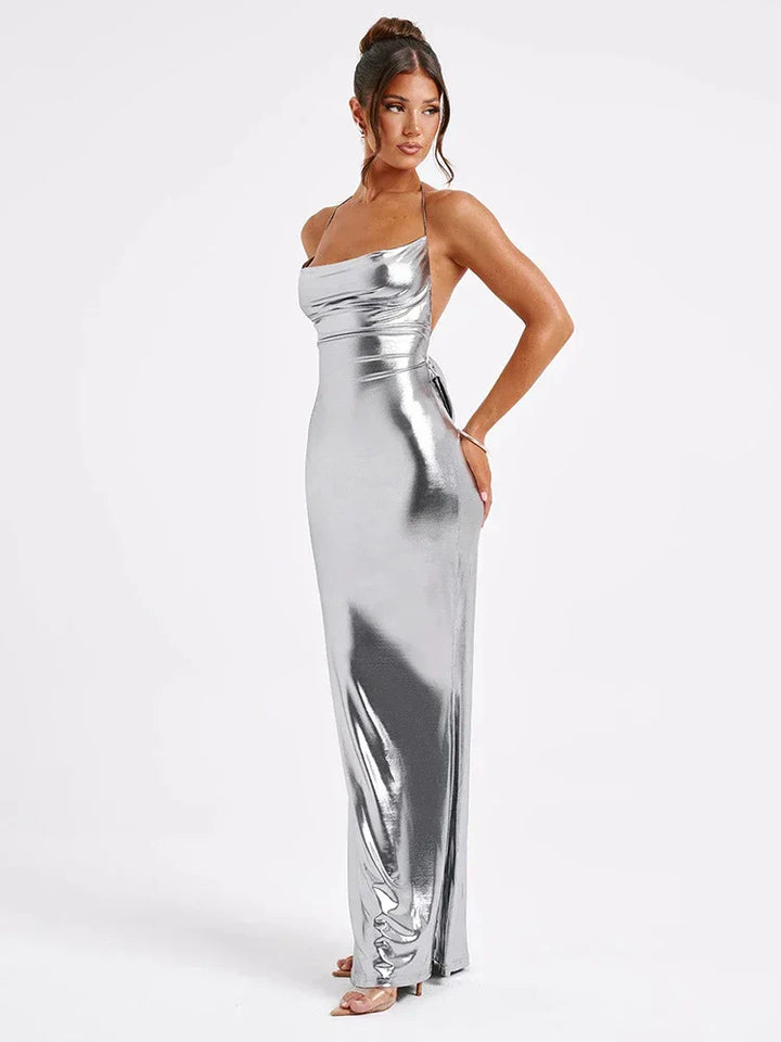 Hayden™ – Robe Maxi Métallique
