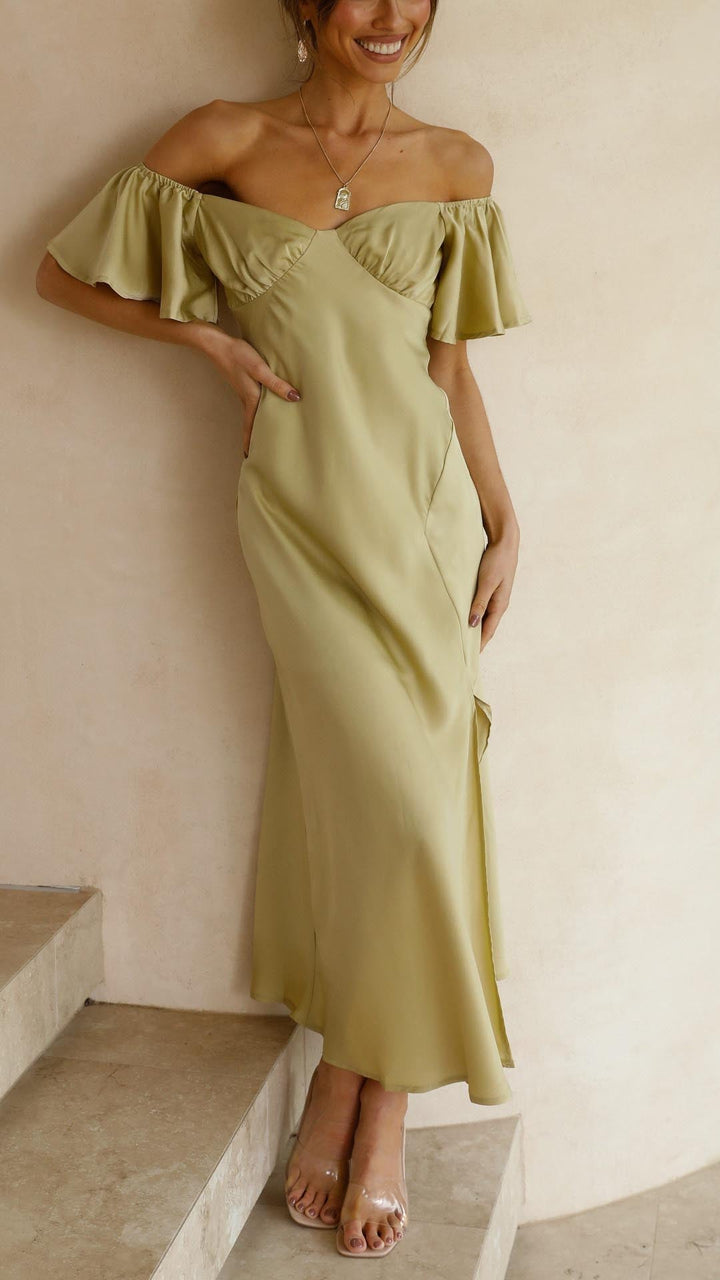 Nalani – Robe Maxi Épaules Dénudées Manches Papillon