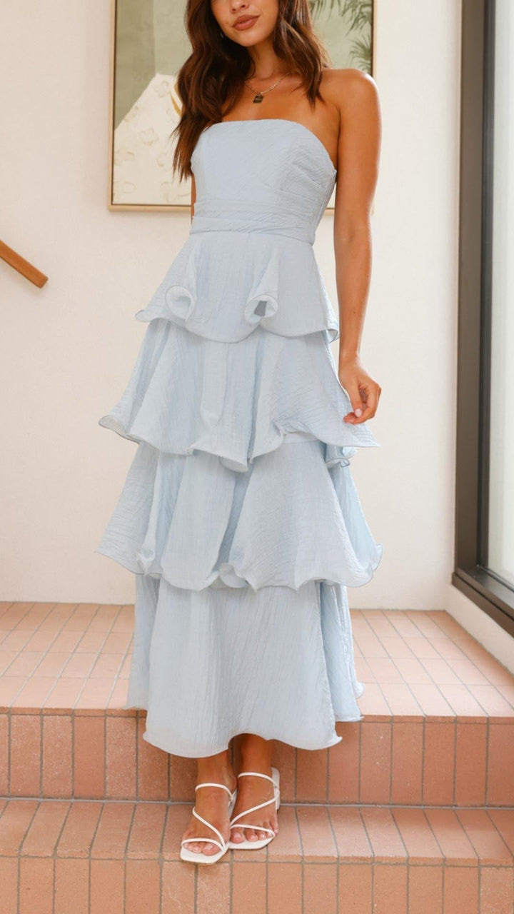 Kate – Robe Maxi à Volants Étagés