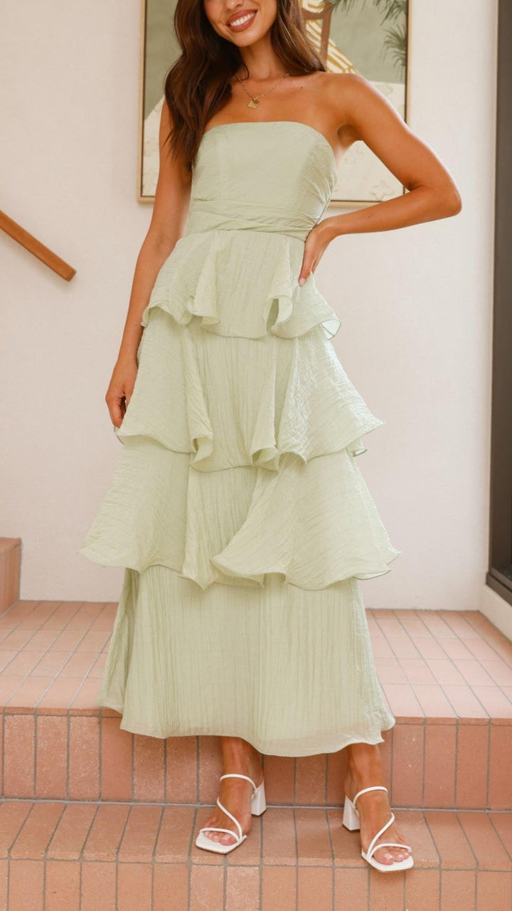 Kate – Robe Maxi à Volants Étagés