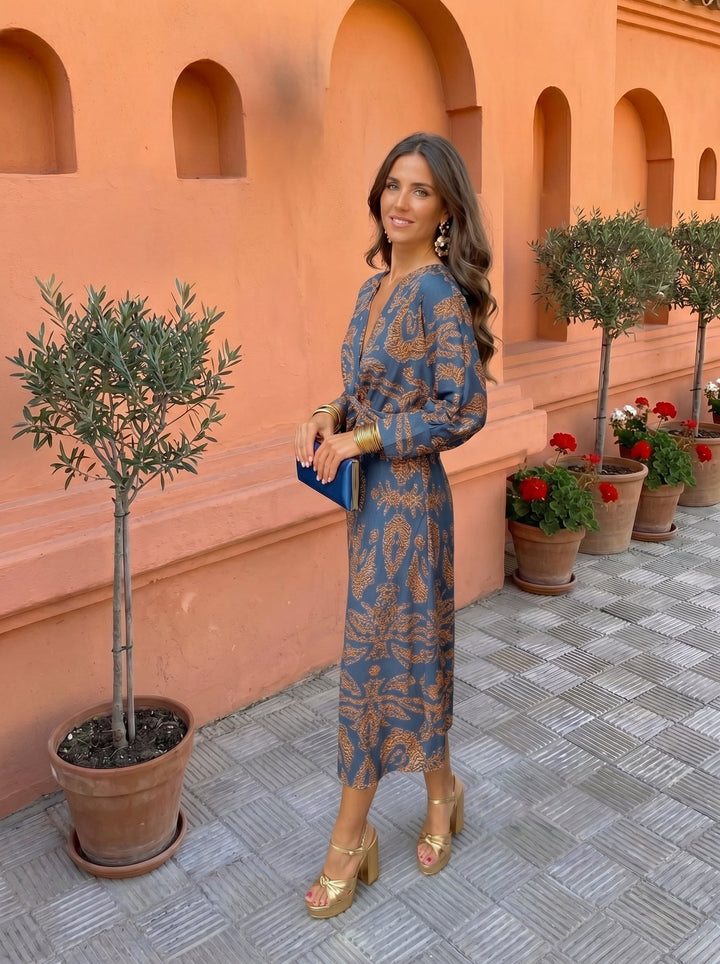 Silvia™ – Robe Midi Imprimée