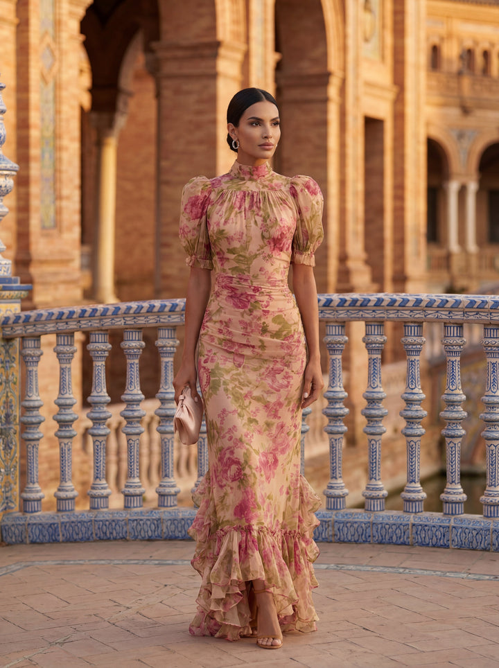 Rosario – Robe Chiffon Florale Romantique